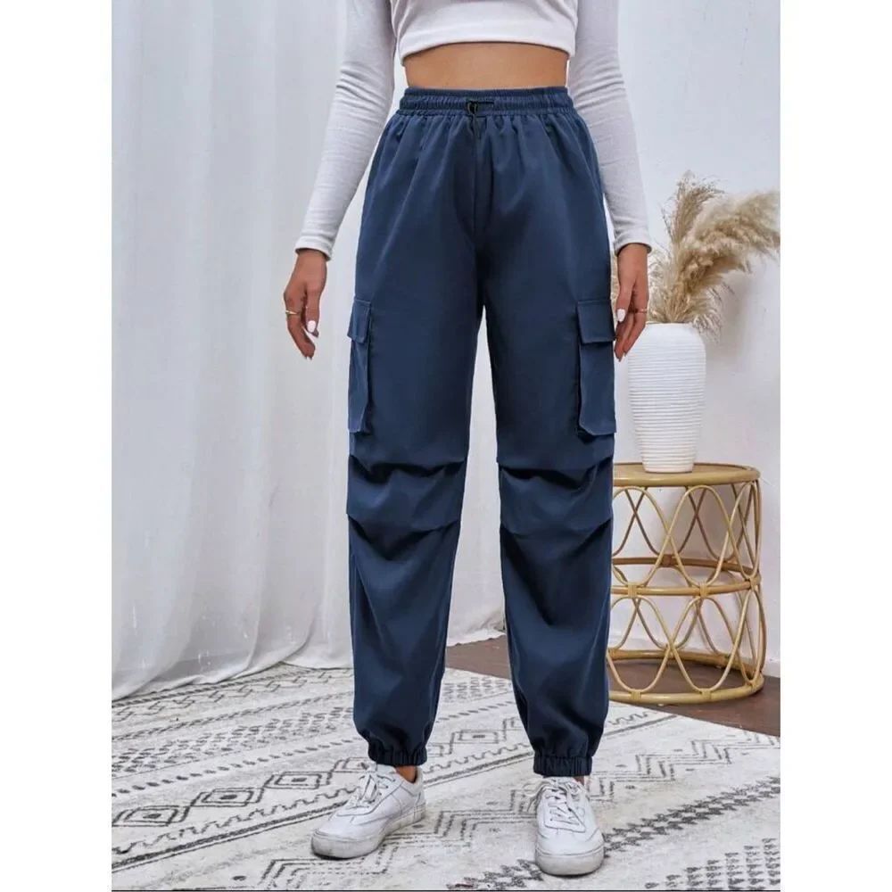 Shein Navy Blue Cargo Jogger Pants Women’s Size XS